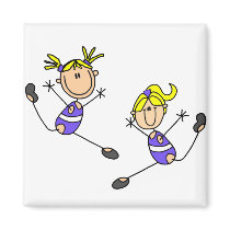 Two Blond Girl Gymnast Tshirts and Gifts magnets by stick_figures Two Blond Girl Gymnast Tshirts and Gifts magnets