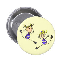 Two Blond Girl Gymnast Tshirts and Gifts Pins