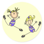 Two Blond Girl Gymnast Tshirts and Gifts Stickers