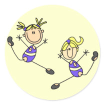 Two Blond Girl Gymnast Tshirts and Gifts stickers by stick_figures Two Blond Girl Gymnast Tshirts and Gifts stickers