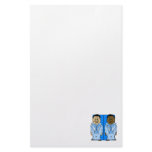 Two Blue Grooms Stationery Paper
