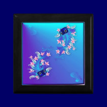 Two Blue Koi  Gift Boxes gift boxes
