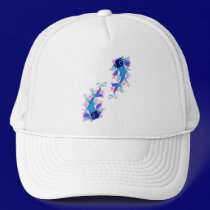 Two Blue Koi Hats hats