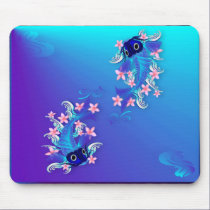 Two Blue Koi Mousepad mousepads