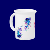Two Blue Koi Pittchers pitchers