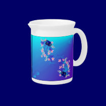Two Blue Koi Pittchers pitchers