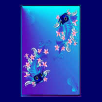 Two Blue Koi  Posters posters