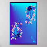 Two Blue Koi  Posters