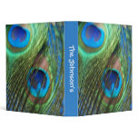 Two Blue Peacock Feathers binders