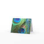 Two Blue Peacock Feathers Wedding RSVP Greeting Cards