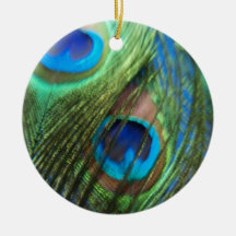 Two Blue Peacock Still Life Christmas Tree Ornament