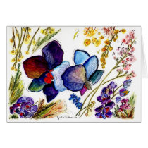 Two BlueOrchids Card 37 Card by Julier Two BlueOrchids Card 37 Card