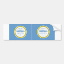 TWO Boston Flag Bumper Sticker