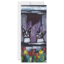 two bostons in window rack cards by zadajeanne two bostons in window rack cards