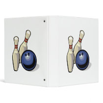two bowling pins and bowling ball design binder
