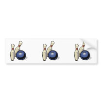 two bowling pins and bowling ball design bumper sticker