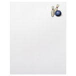 two bowling pins and bowling ball design letterhead template