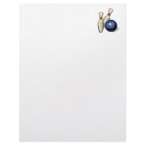 two bowling pins and bowling ball design letterhead template