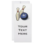 two bowling pins and bowling ball design custom rack card