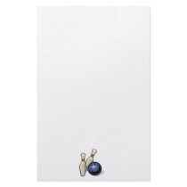 two bowling pins and bowling ball design stationery design