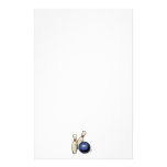 two bowling pins and bowling ball design stationery design
