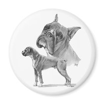 Two Boxer Dogs magnets