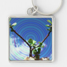 Two branches plant with spiral.jpg keychains