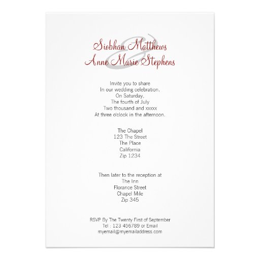 Two Brides In Bridal Gowns Elegant Wedding Custom Invitation