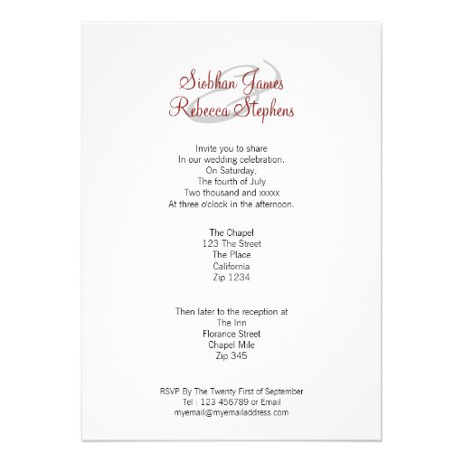 Two Brides In Bridal Gowns Elegant Wedding Invite