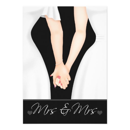 Two Brides In Dresses Lesbian Wedding Personalized Announcements