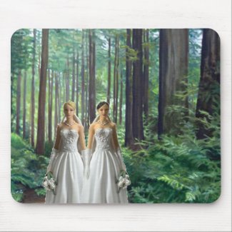 Two Brides in the Forest mousepad