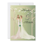 Two Brides Lesbian Floral Wedding Invitation