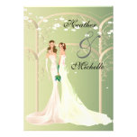 Two Brides Lesbian Floral Wedding Invitation