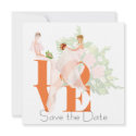 Two Brides LOVE Lesbian  Save the Date Invit invitation