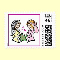 Two Brides Postage Stamp
