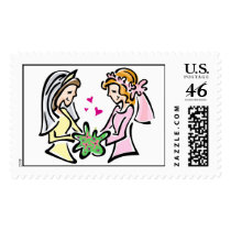 Two Brides Postage Stamp by celebrationZ Two Brides Postage Stamp
