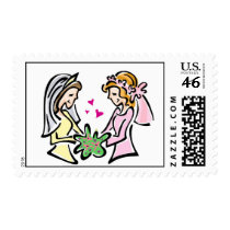 Two Brides Postage Stamp by celebrationZ Two Brides Postage Stamp