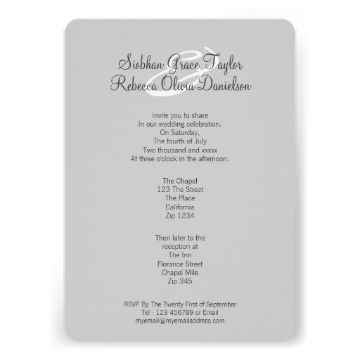Two Brides Wedding Personalized Invite