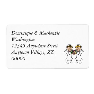 Two Brides with Flowers label