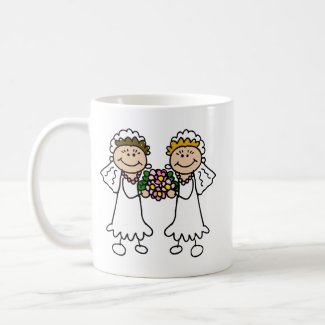Two Brides with Flowers mug