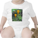 Two Bright Orange Yellow Wild Mushrooms On Moss Co t-shirts