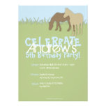 Two Brown Horses Boy's Birthday Invitations