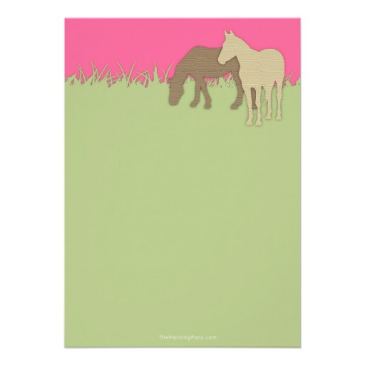 Two Brown Horses Girl's Birthday Party Invitation