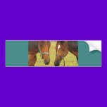 Two Brown Horses In A Field, Thoughtful Horses bumper stickers