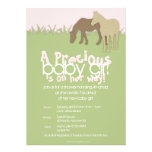 Two Brown Ponies Girl's Baby Shower Personalized Invitation