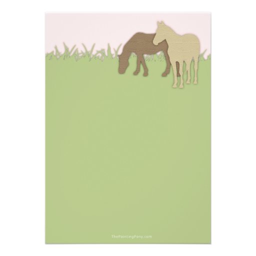 Two Brown Ponies Girl's Baby Shower Personalized Invitation