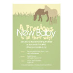 Two Brown Ponies Yellow Baby Shower Invites