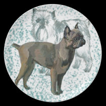 two brussels griffons plates