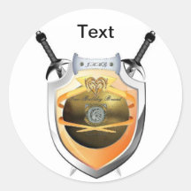 Two Bulldog Brand Personalized Shield Sticker