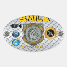 Two Bulldog Brand Satellite Webcam Secured Sticker